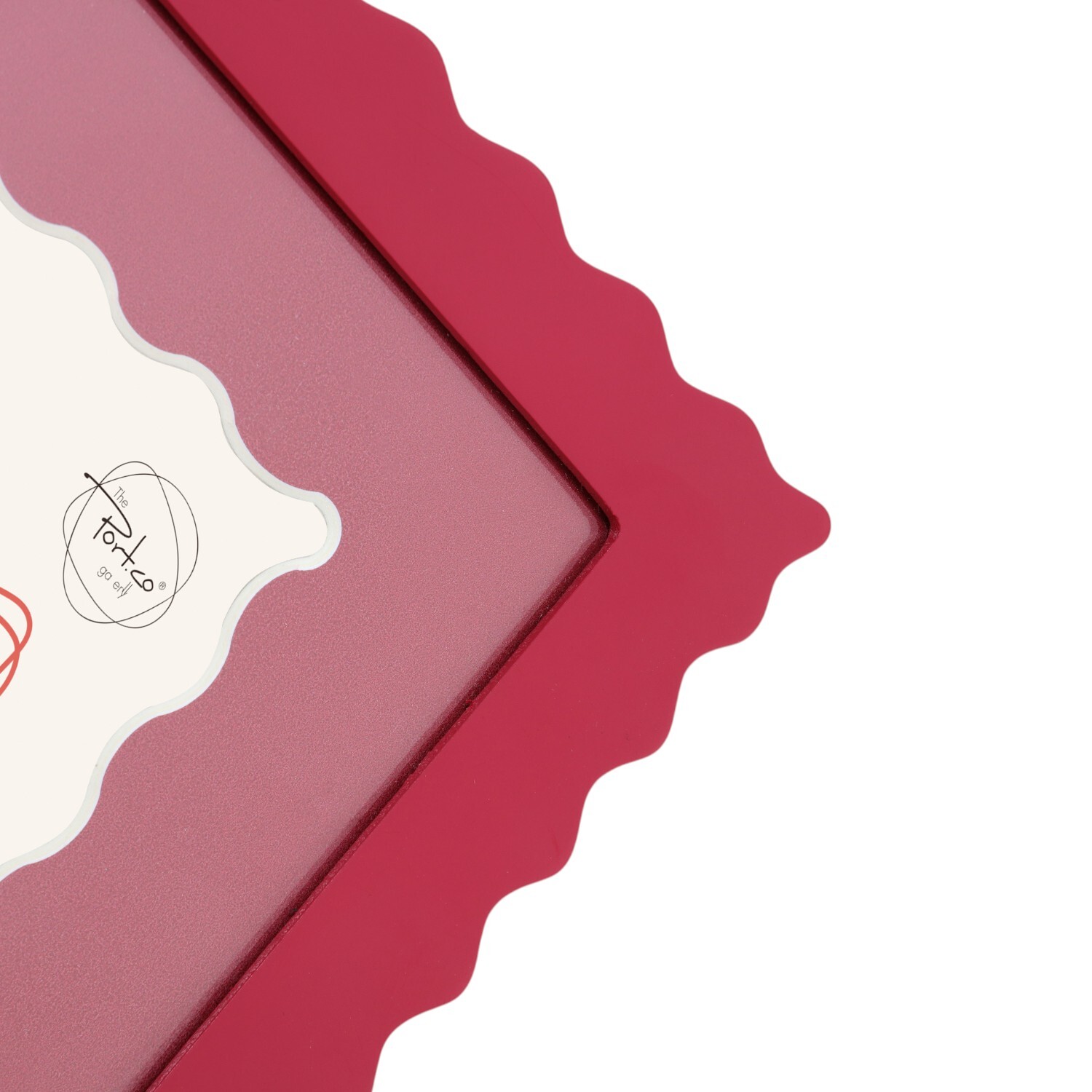 Carmine Scalloped Photo Frame Pink 8 x 6in Image 5
