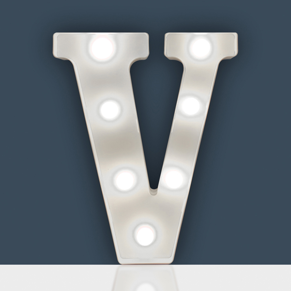 St Helens Battery Operated 3D LED Letter V Light Image 2