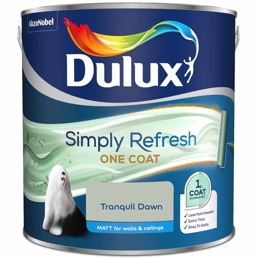 Dulux Simply Refresh Walls and Ceilings Tranquil Dawn Matt One Coat Emulsion Paint 2.5L Image 2