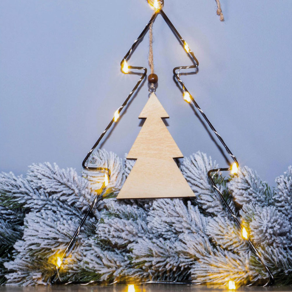 St Helens Black LED Metal Christmas Tree Silhouette Image 2