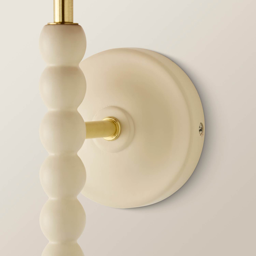 ValueLights Bobble Burgundy Floral Pleated Shade Cream Wooden Wall Light with Bulb Image 5