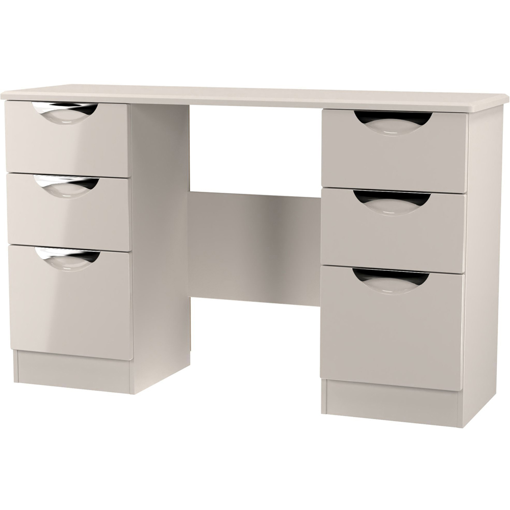 Crowndale Camden 6 Drawer Kashmir Gloss Kneehole Desk Ready Assembled Image 3