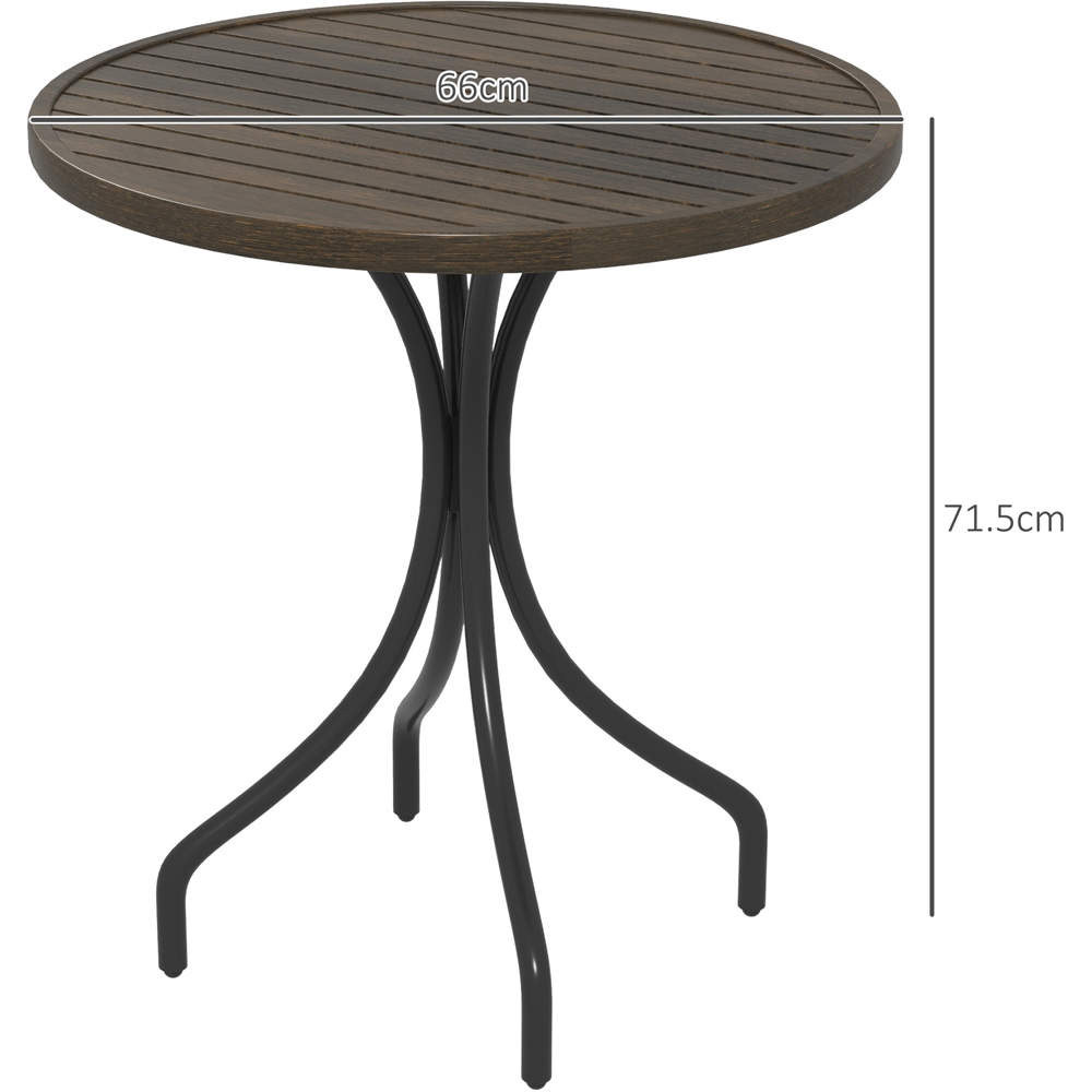 Outsunny Brown Round Garden Side Table Image 9