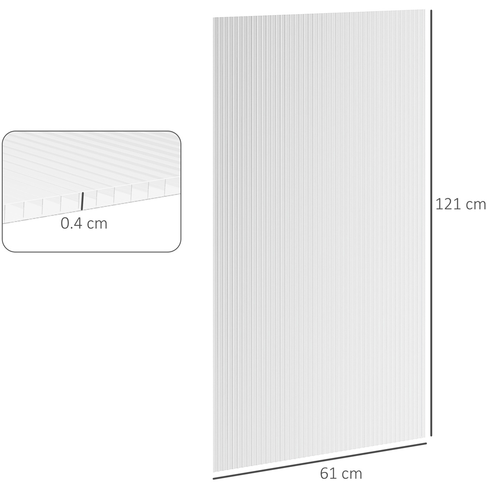 Outsunny Twin Wall Greenhouse Polycarbonate Sheets 3.97 x 2ft 14 Pack Image 9