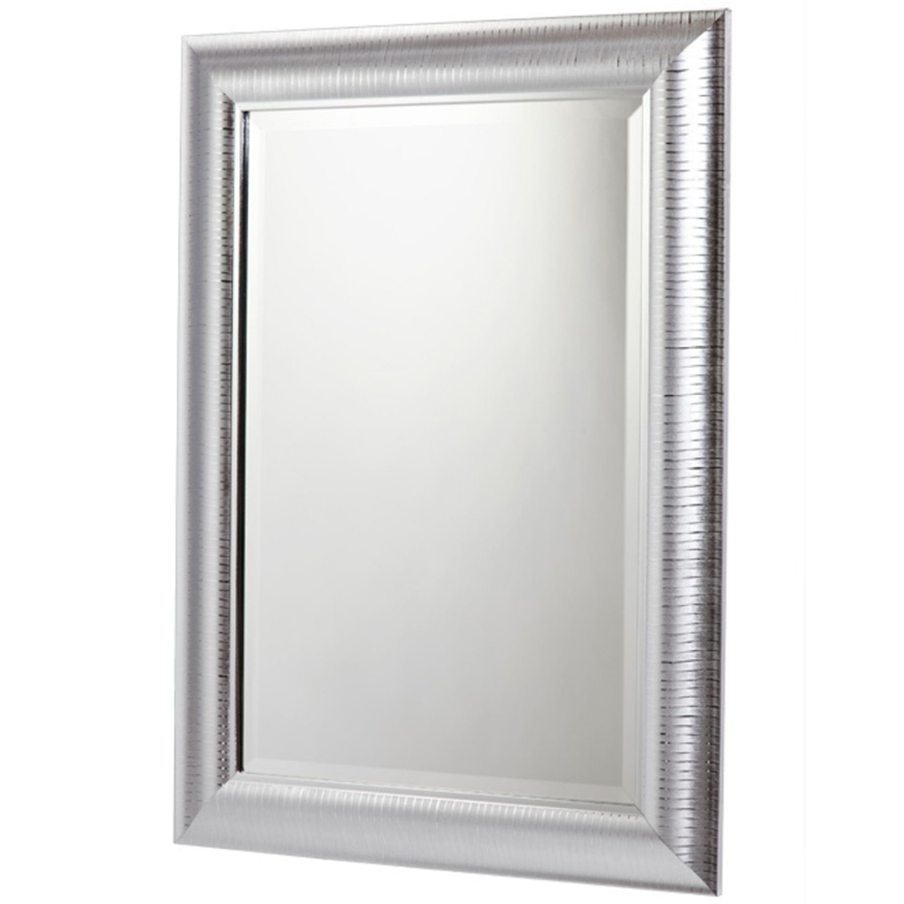 Yearn Silver Chrome Textured Wall Mirror 77 x 62cm Image 1
