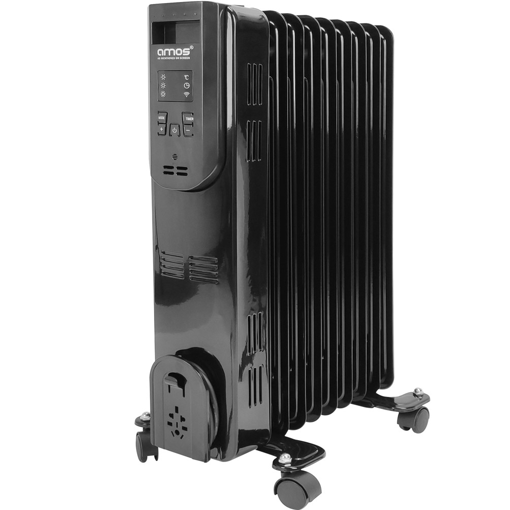 AMOS Black Smart Wi Fi Control Oil Heater 2000W Image 1