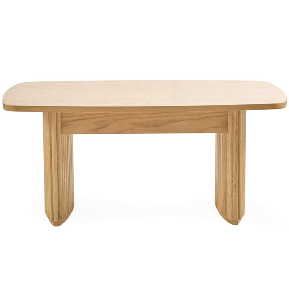 Julian Bowen Louis Light Oak Effect Fluted Compact Coffee Table Image 3