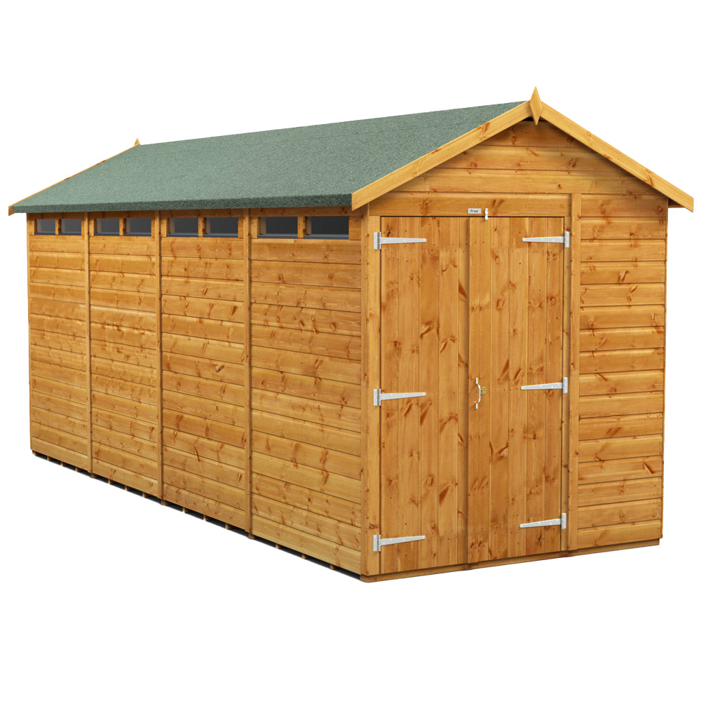 Power Sheds 16 x 6ft Double Door Apex Security Shed Image 1