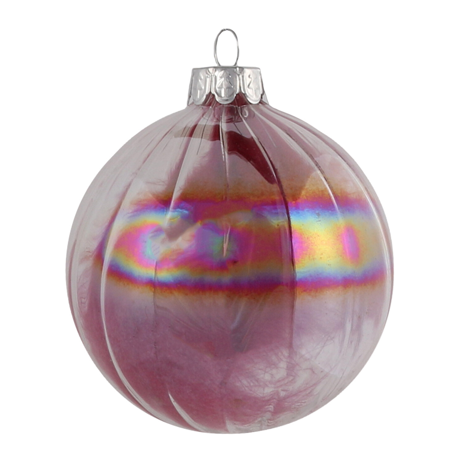 Purple Feather Filled Bauble - Purple Image 1