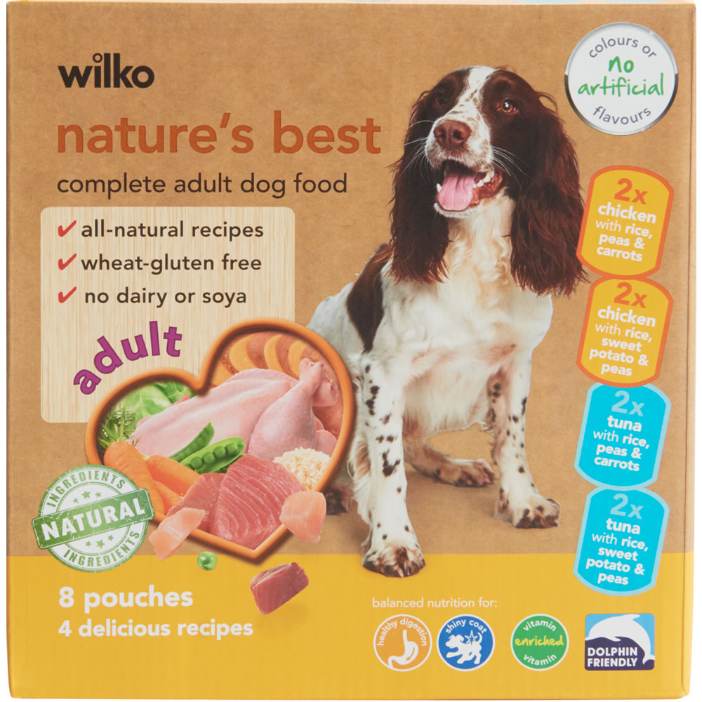 Wilko Nature's Best Complete Adult Dog Food Multipack 8 x 150g Image 1