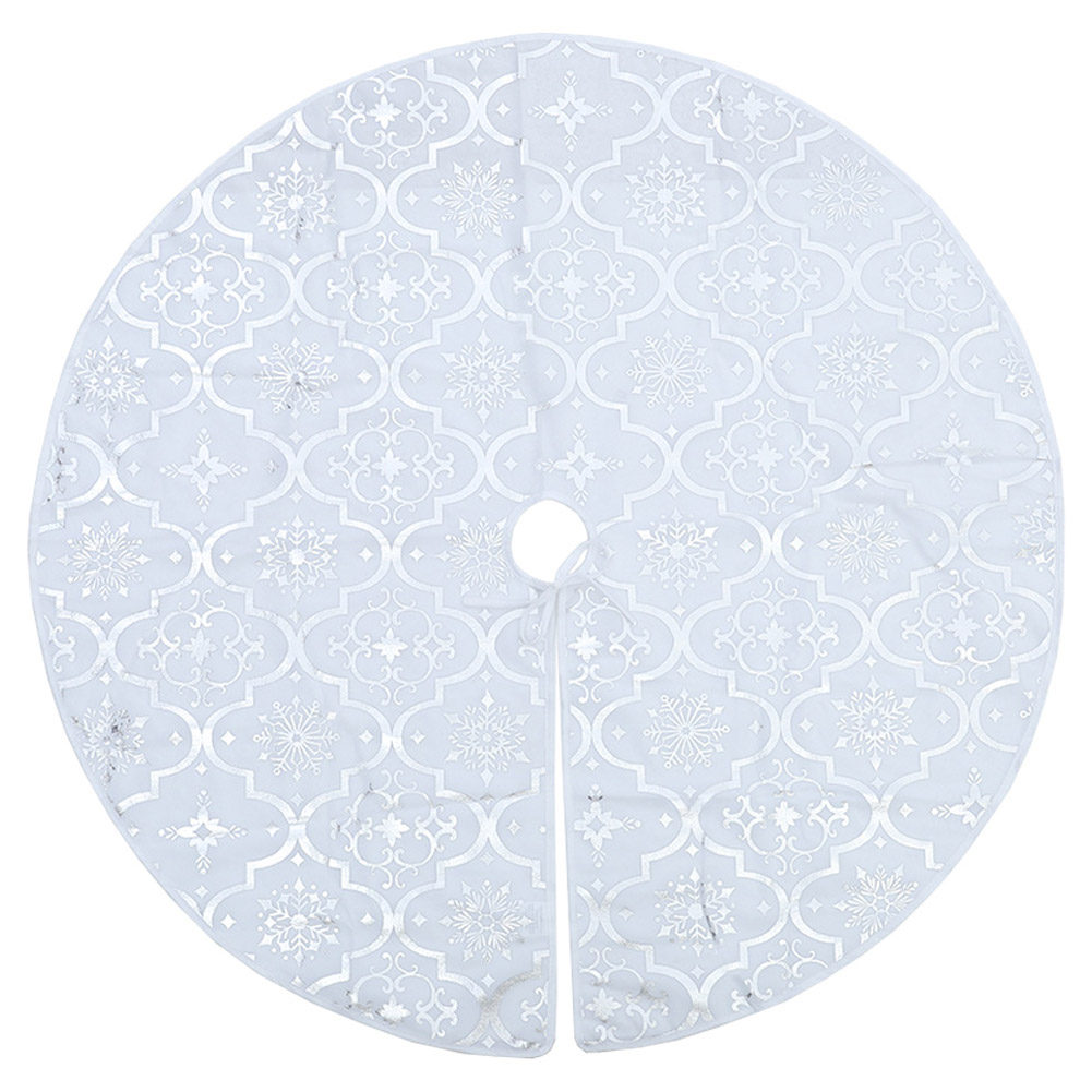 Living and Home Round Shape Christmas Tree Base Skirt with Stocking 120cm Image 1