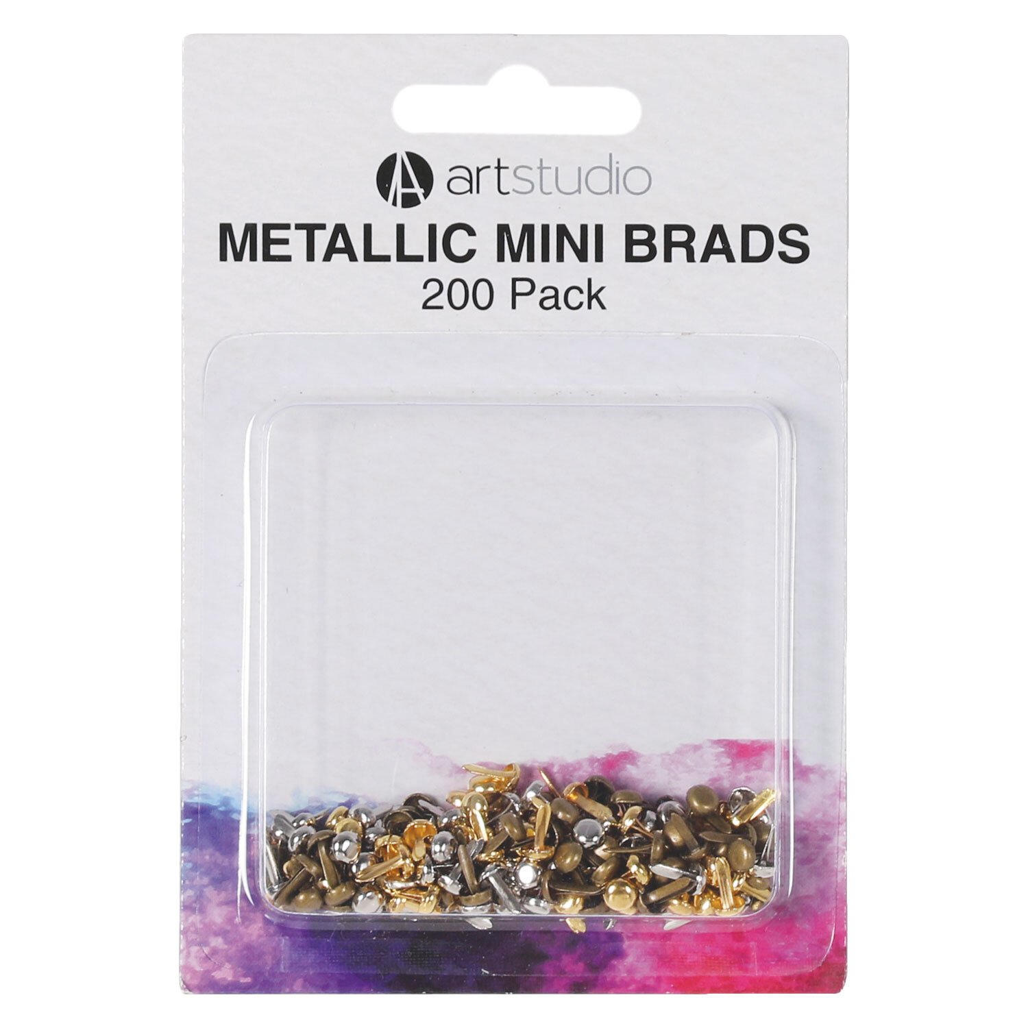 Pack of 200 Art Studio Mini Metallic Brads Image