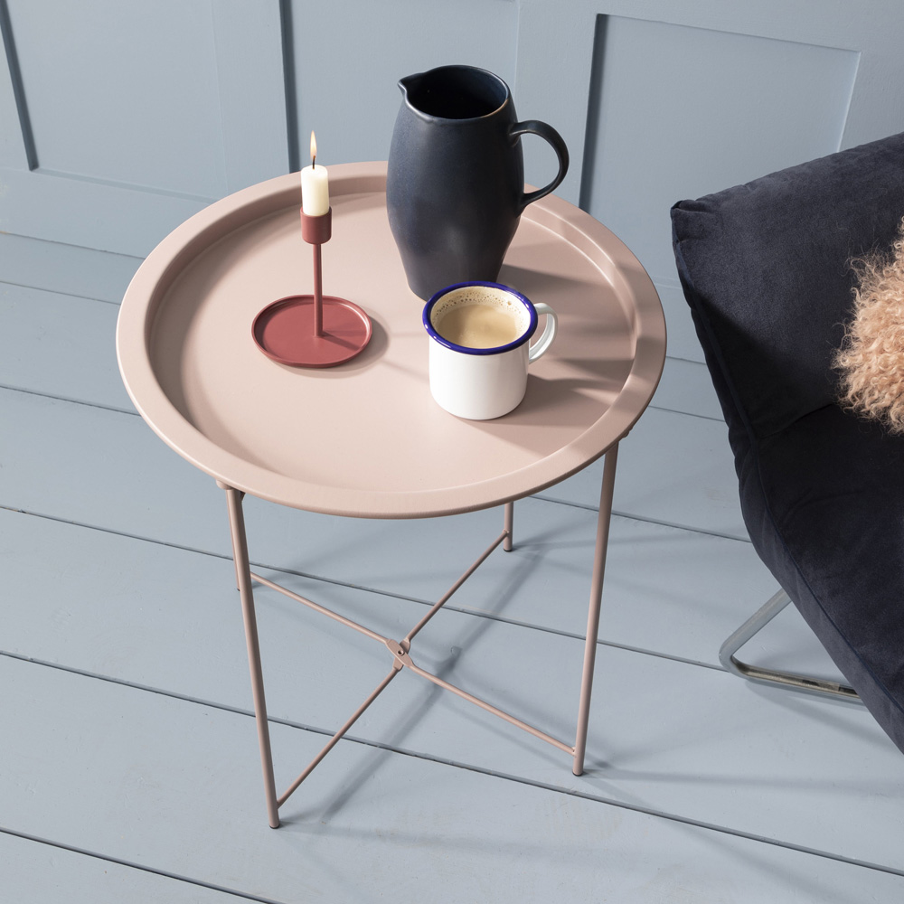Noa and Nani Blush Pink Metal Side Table Image 5