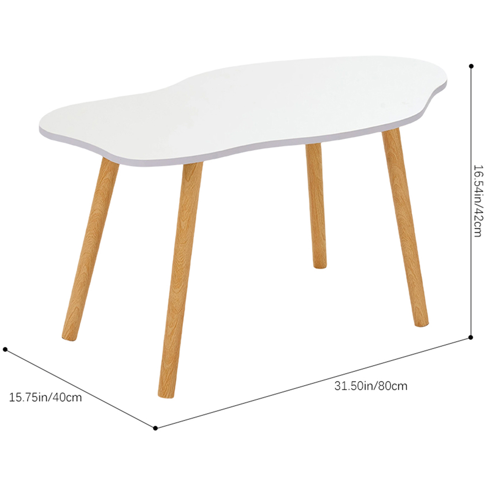 Living and Home White Cloud Shaped Coffee Table Image 9