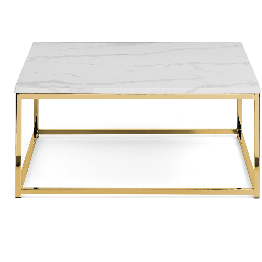 Julian Bowen Scala Gold and White Marble Top Coffee Table Image 3