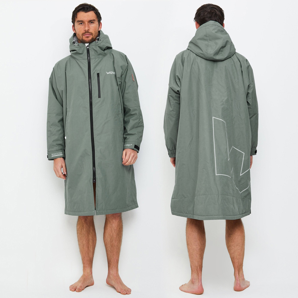 Wave Waterproof Sage Green Fleece Lined Changing Robe Medium Image 7