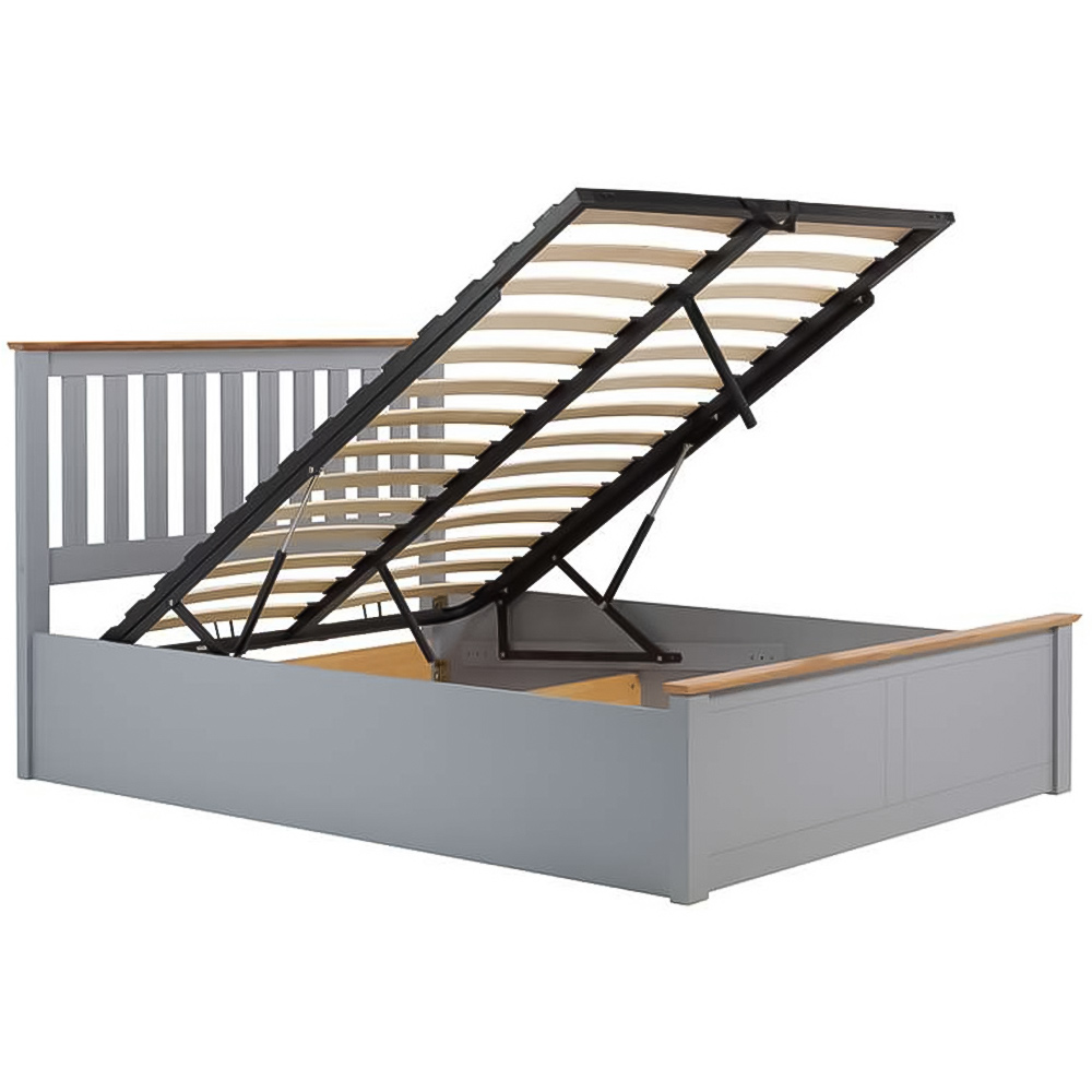 Phoenix Small Double Stone Grey Ottoman Bed Image 3
