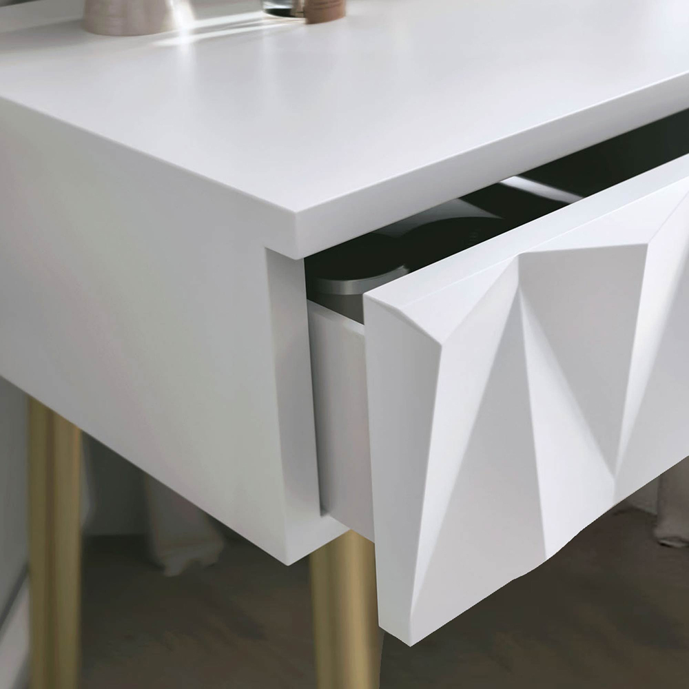 CARME Home Montana White and Gold Dressing Table Image 4