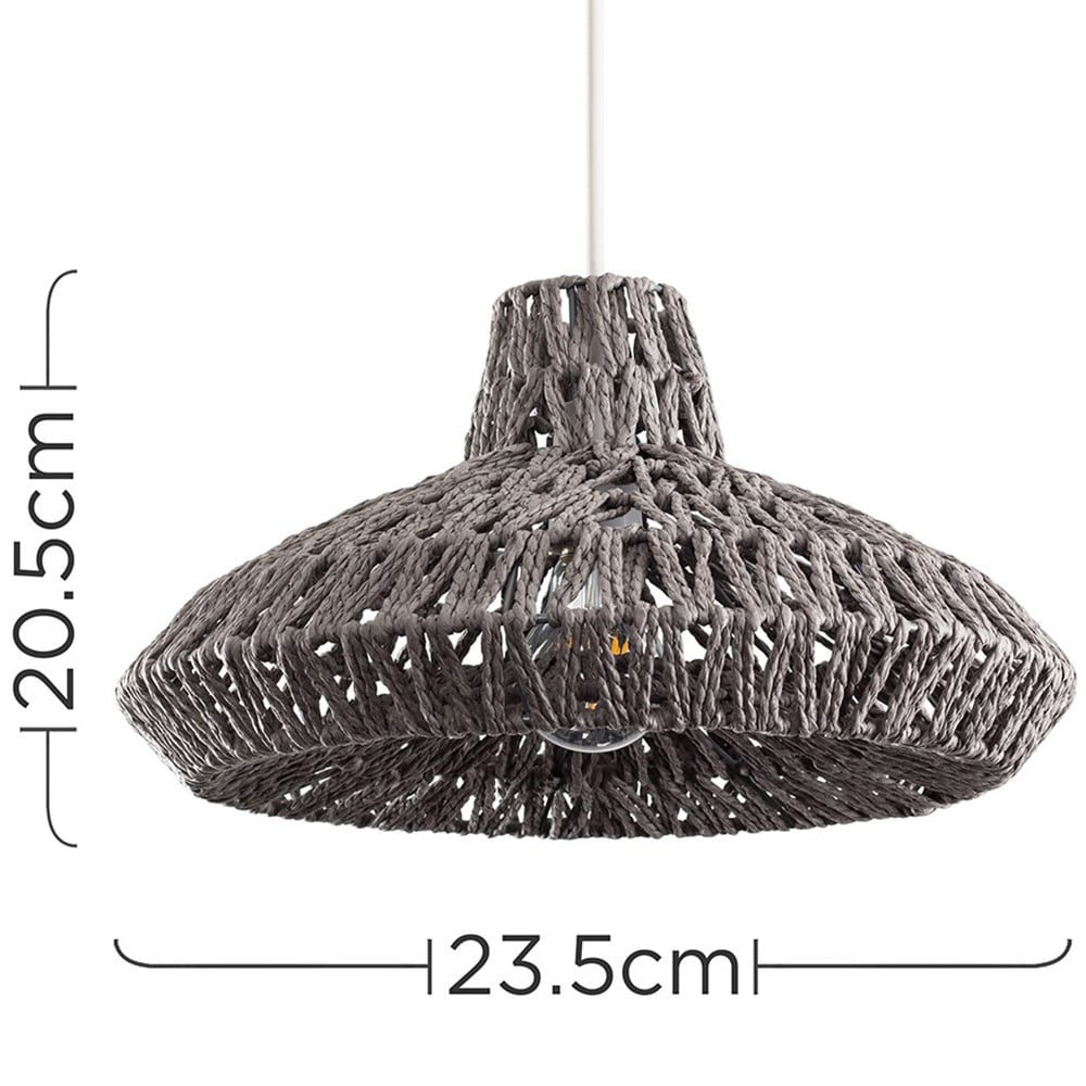 ValueLights Hamilton Grey Woven Easy Fit Pendant Light Lamp Shade Image 8
