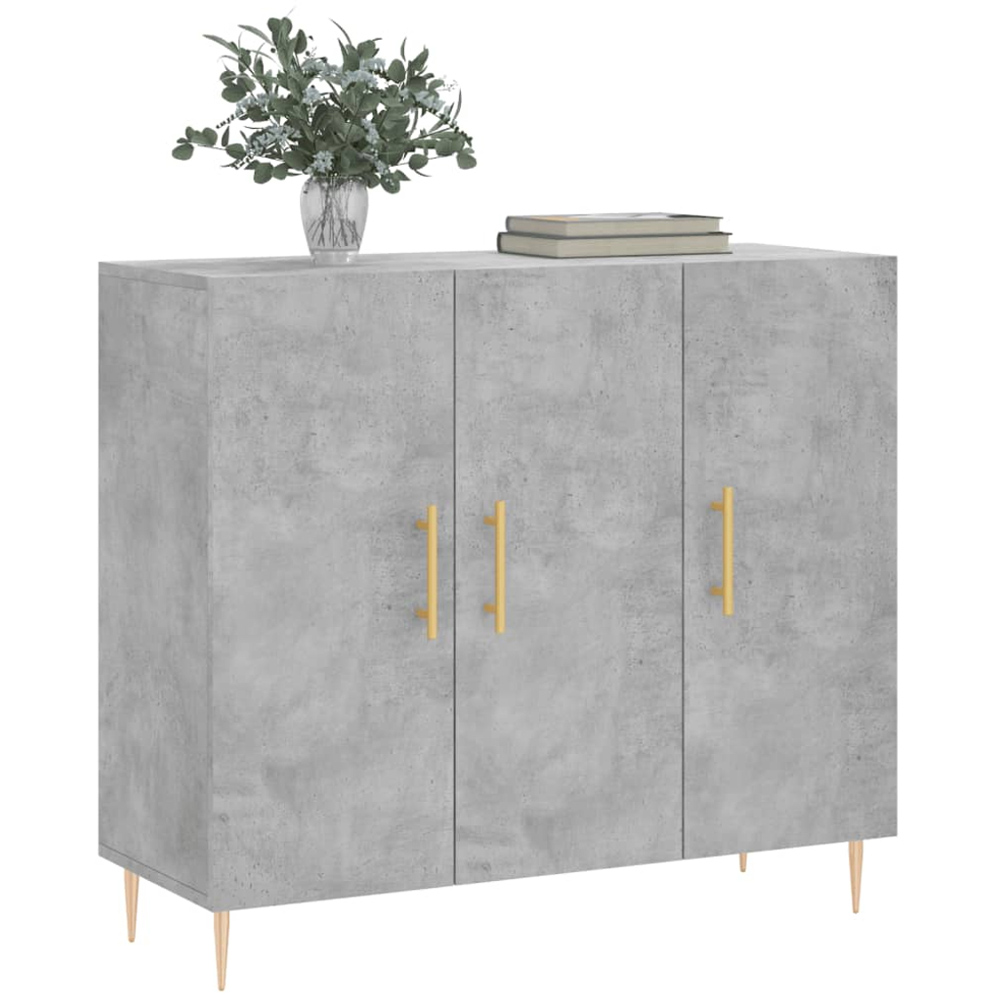 vidaXL 3 Door Concrete Grey Sideboard Image 3