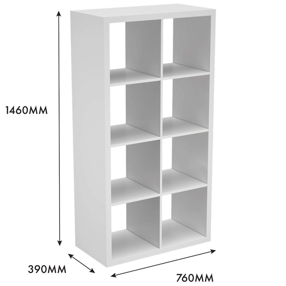 Clever Cube 8 Shelf White Storage Unit Image 6