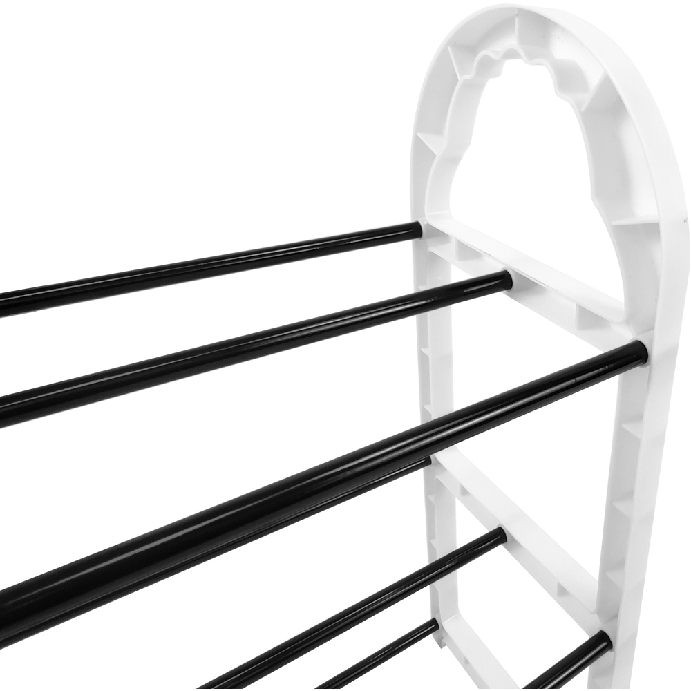 AMOS Eezy 3 Tier White and Black Mini Shoe Rack Image 3