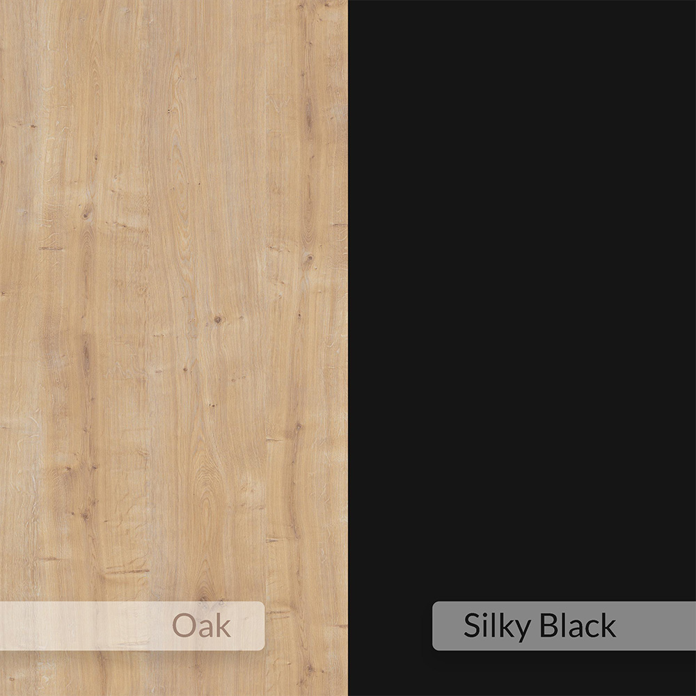 Decortie Muju Oak and Silky Black C Shape Side Table with Side Support Image 6