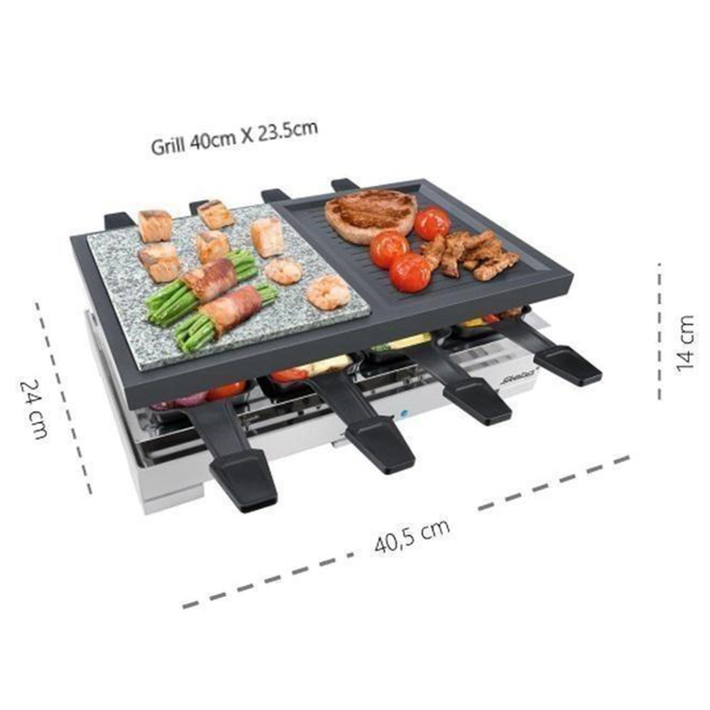 Steba Delux Multi Raclette Stone Grill with Cast Griddle Image 9
