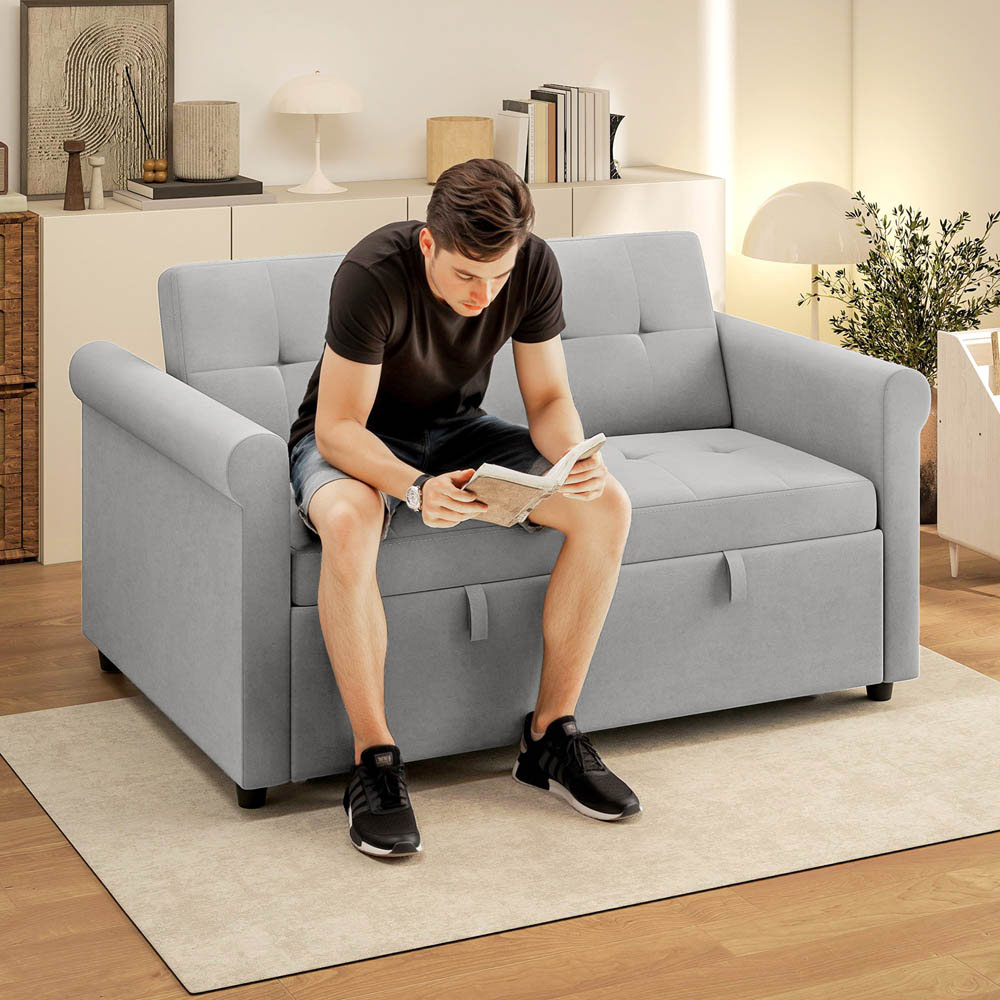 Portland 2 Seater Grey Pull Out Sofa Bed  Image 2