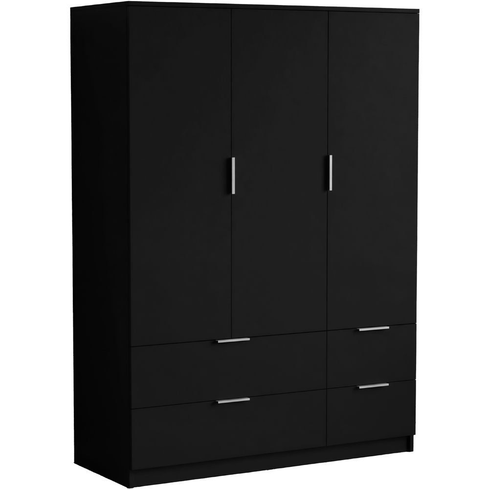 VIDA DESIGNS Trega 3 Door 4 Drawer Black Wardrobe Image 2