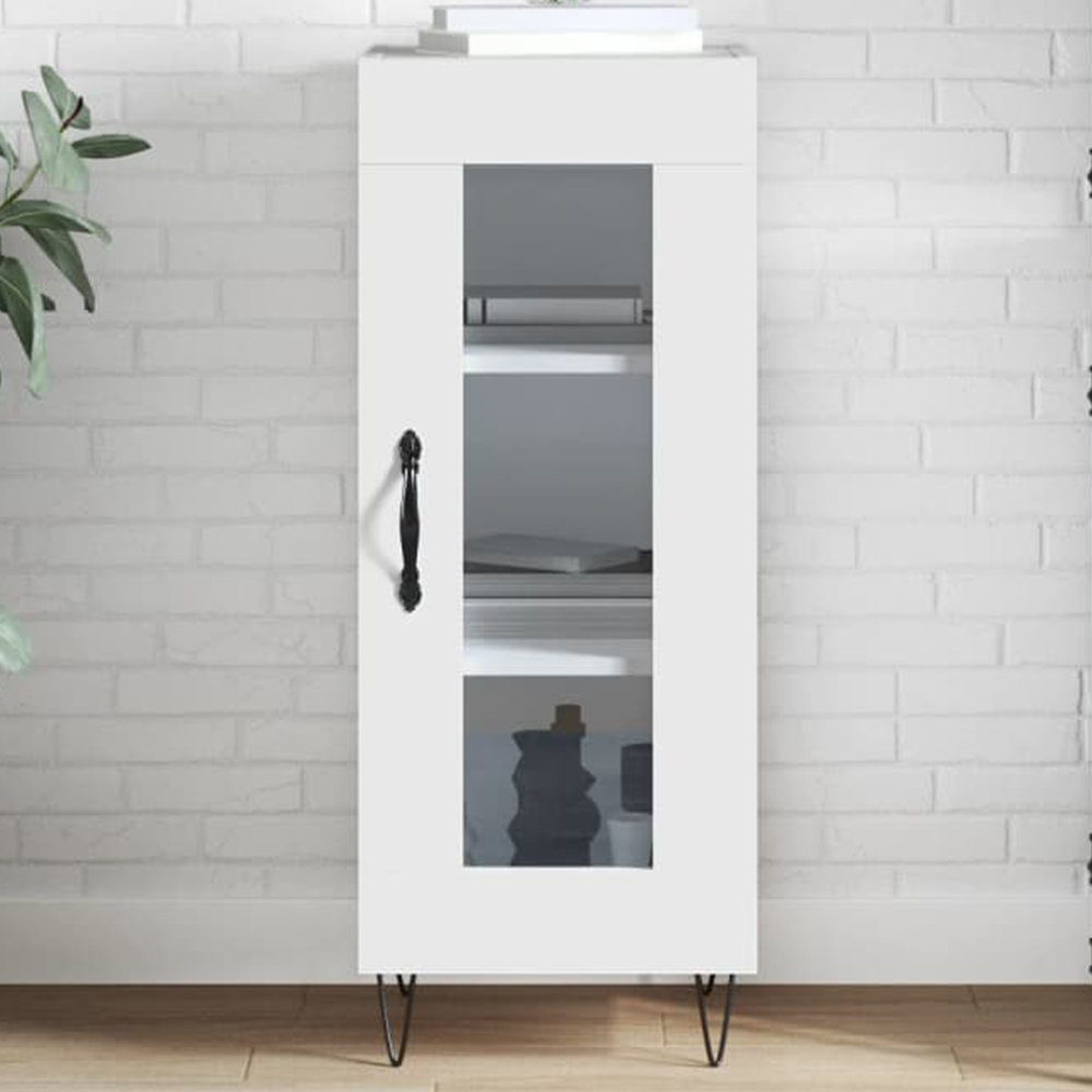 vidaXL Single Door White Sideboard Image 1