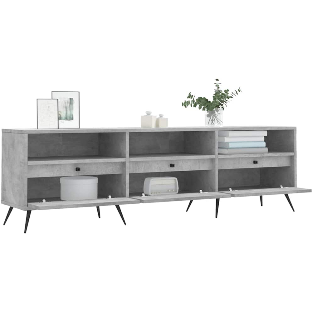 vidaXL 3 Door 3 Shelf Concrete Grey TV Cabinet Image 4