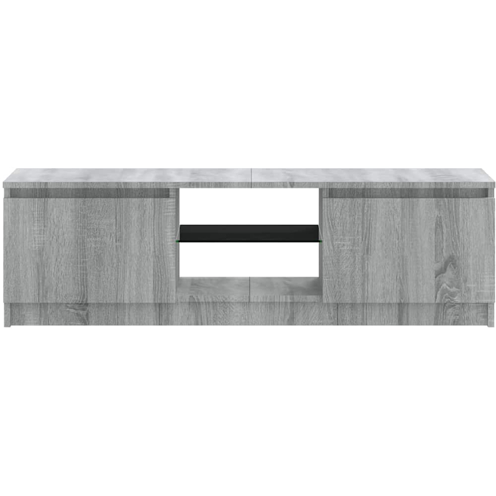 vidaXL 2 Door 2 Shelf Grey Sonoma TV Cabinet with LED Lights Image 7