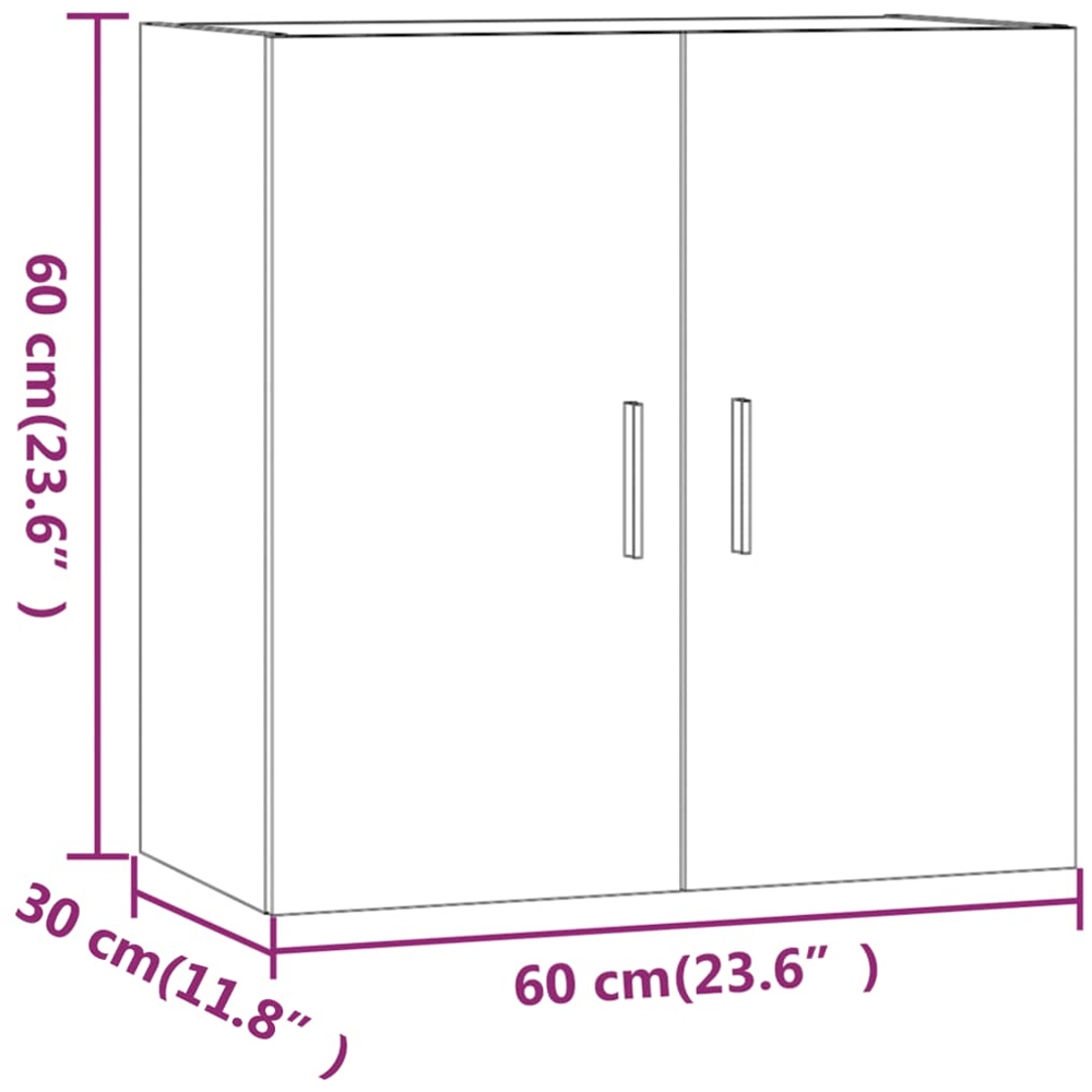vidaXL 2 Door Grey Sonoma Wall Cabinet Image 8
