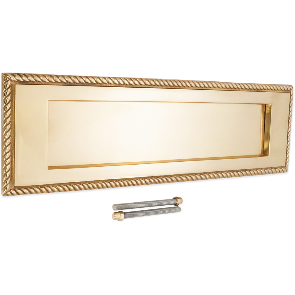 Spira Brass Georgian Polished Brass Letter Plate 250mm Image 3