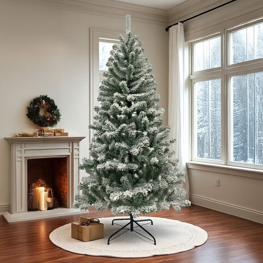 Festive Christmas Snow Covered Fir Artificial Christmas Tree 6ft Image 4