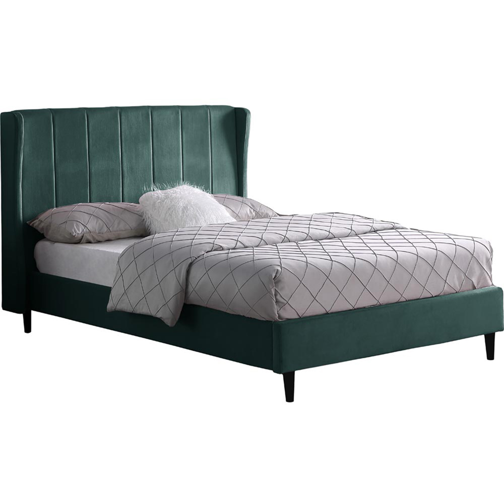 Seconique King Size Amelia Green Velvet Bed Frame Image 2