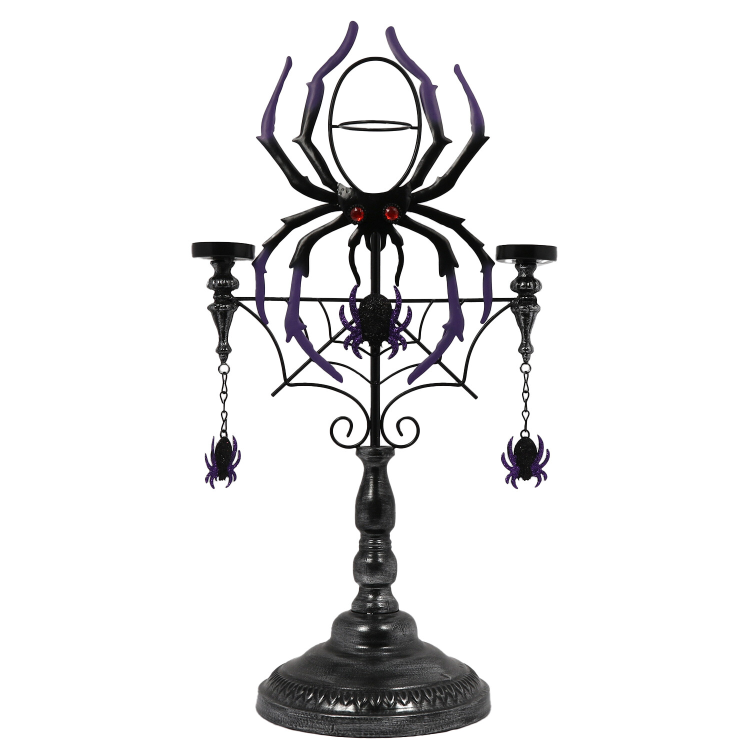 Black Spider Halloween Candle Holder Image