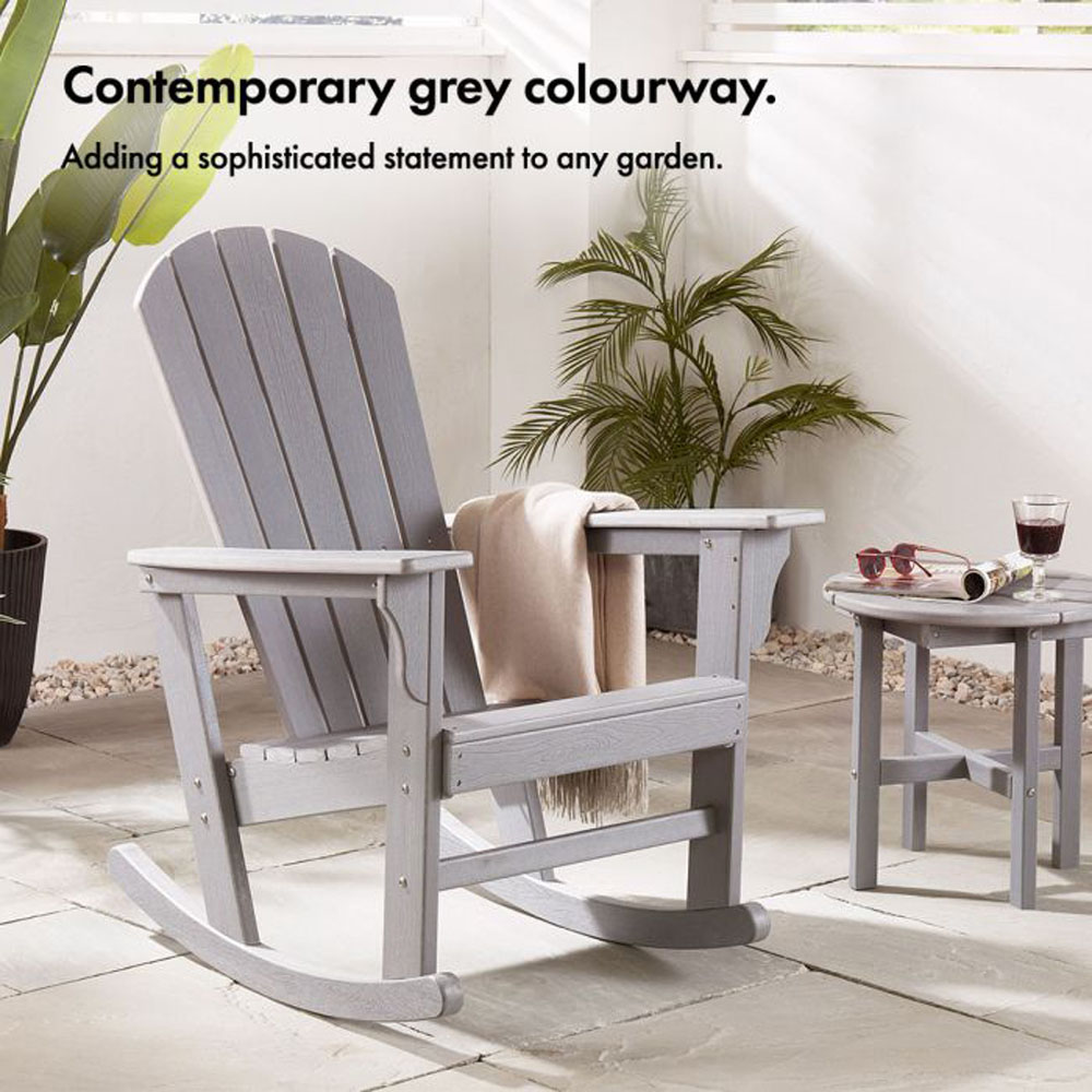 VonHaus Grey Rocking Adirondack Chair Image 7