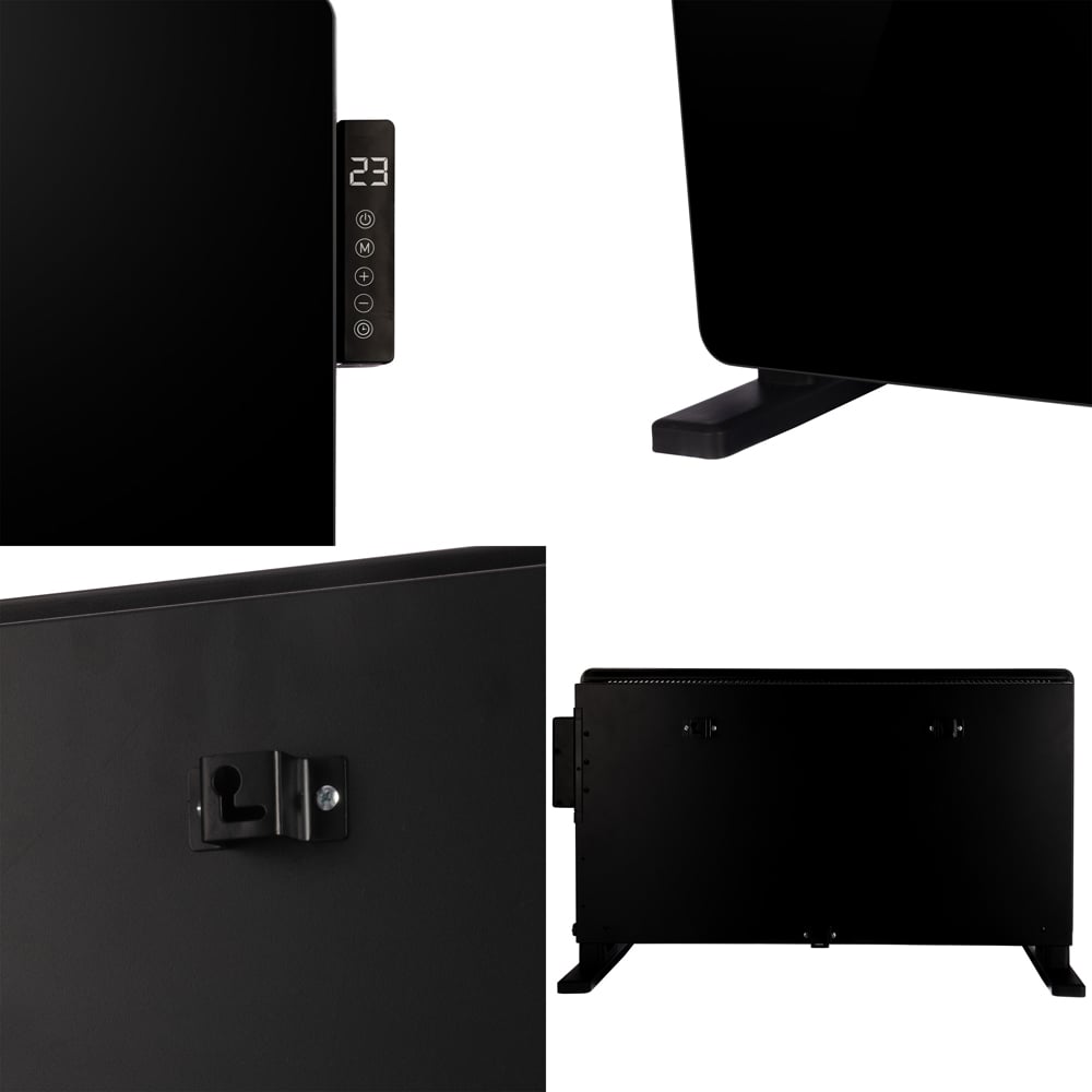 TCP Black Glass Heater with Side Control Panel 2000W Image 4