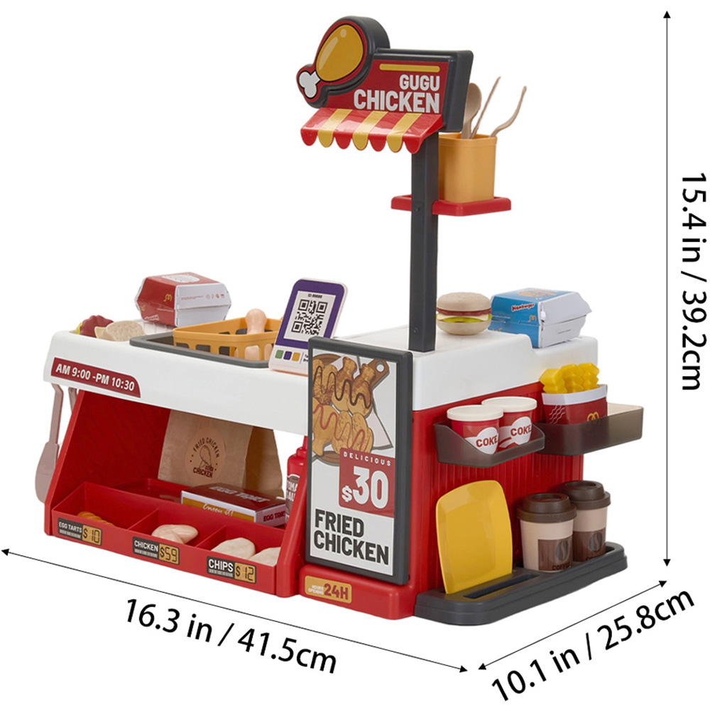 H&O Direct Kids Mini Fried Chicken Booth Pretend Play Set Image 6