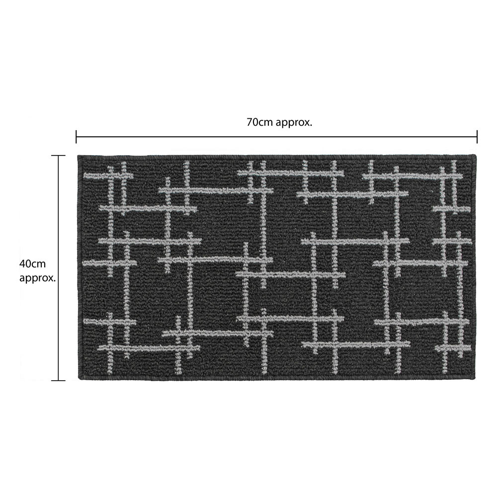JVL Vector Black Indoor Machine Washable Doormat 40 x 70cm Image 9
