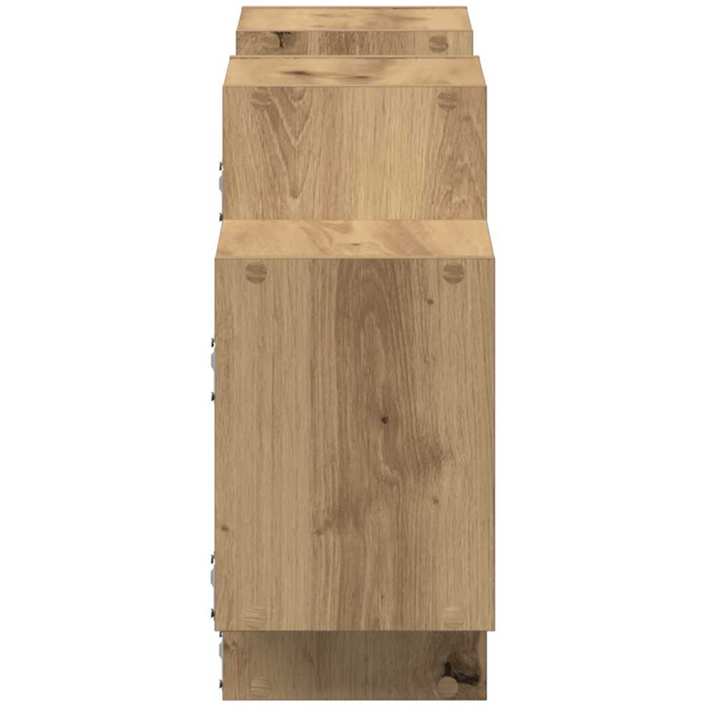vidaXL 7 Shelf Artisanal Oak Wooden Wall Shelf Image 6