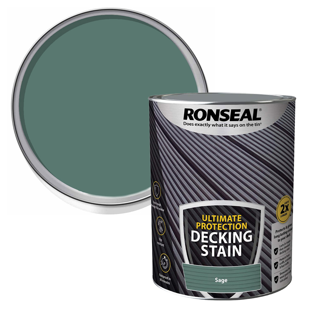 Ronseal Ultimate Protection Sage Decking Stain 5L Image 1