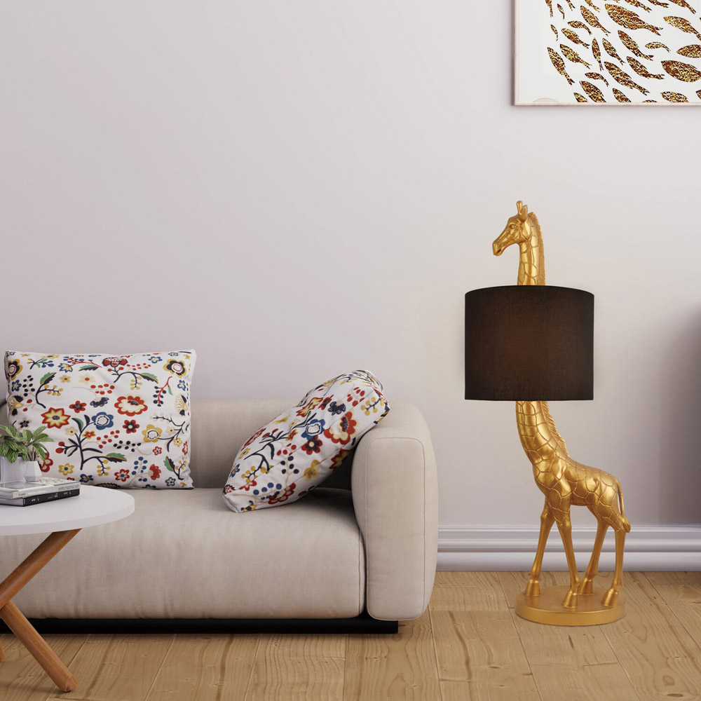 Giraffe Floor Lamp Black and Gold Image 2