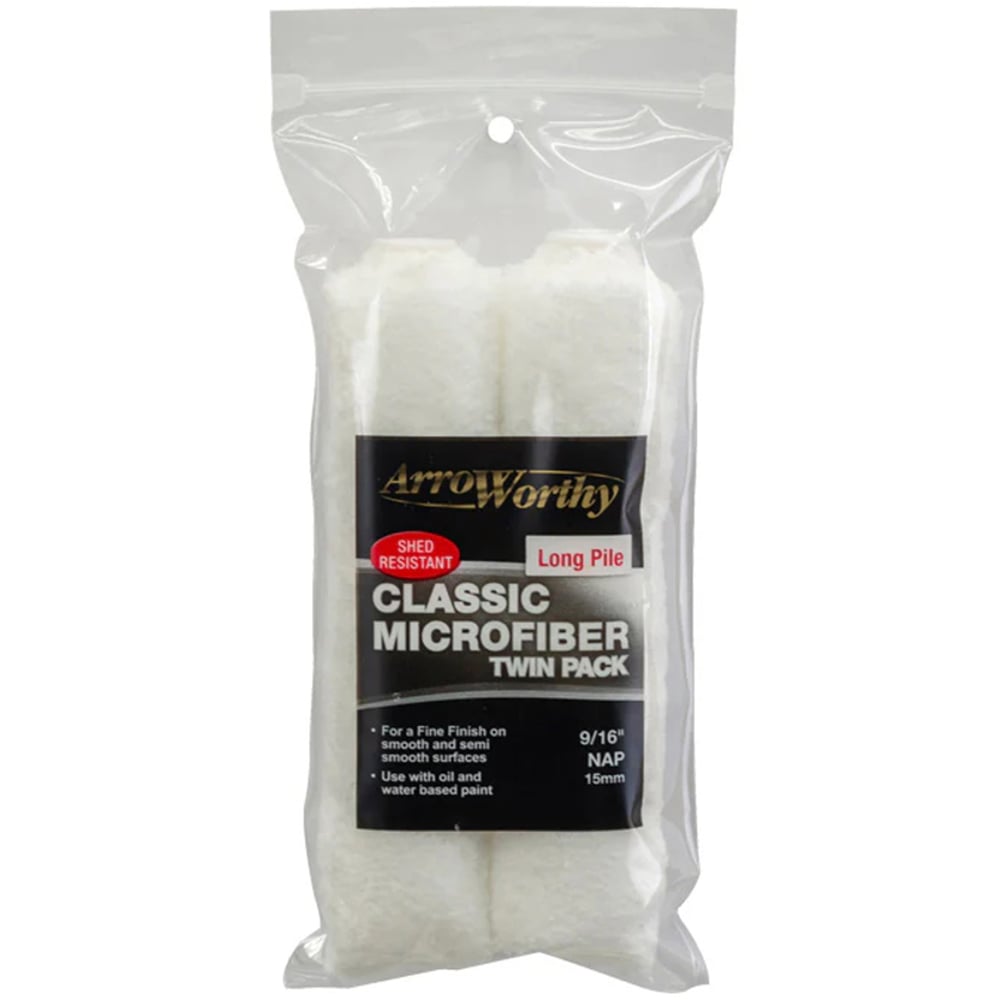 ArroWorthy Classic 2 Pack 6.5 inch Long Pile Microfibre Mini Roller Sleeve Image