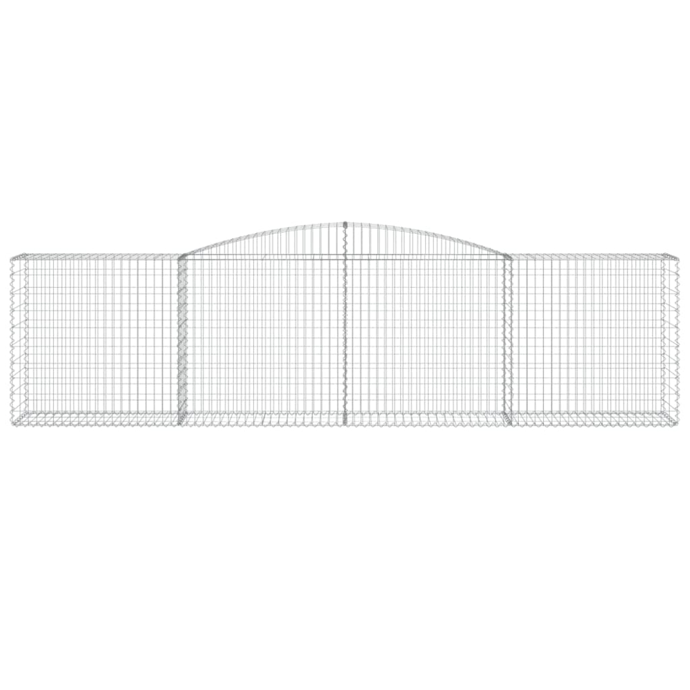 vidaXL Silver Galvanised Iron Arched Gabion Basket 400 x 50 x 100/120cm 4 Pack Image 4