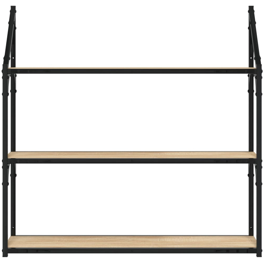 vidaXL 80cm 3 Shelf Sonoma Oak Wall Shelf Image 3