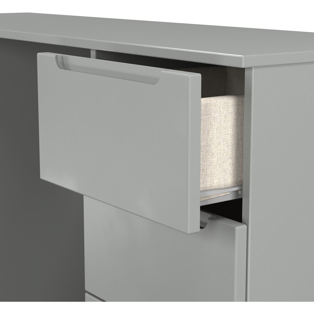 Crowndale Milan 6 Drawer Dusk Grey Kneehole Desk Ready Assembled Image 6