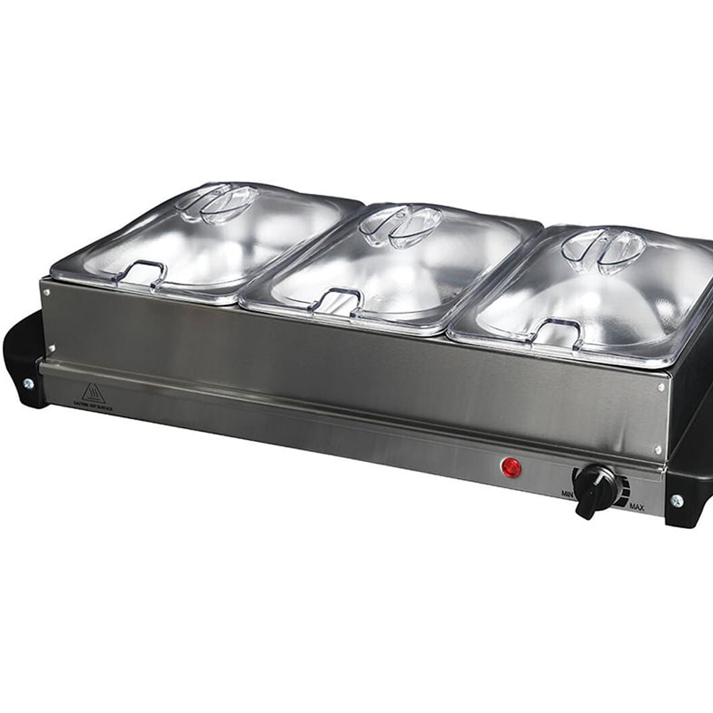 KitchenMaster 3 Dish Buffet Server - Silver Image 6